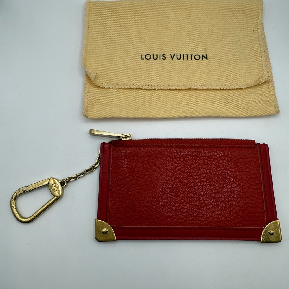 Louis Vuitton Red and Gold Key Card Holder